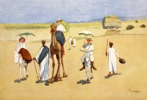 「エジプトの光の側」からのピラミッドのラウンド、1908 作： Lance Thackeray
